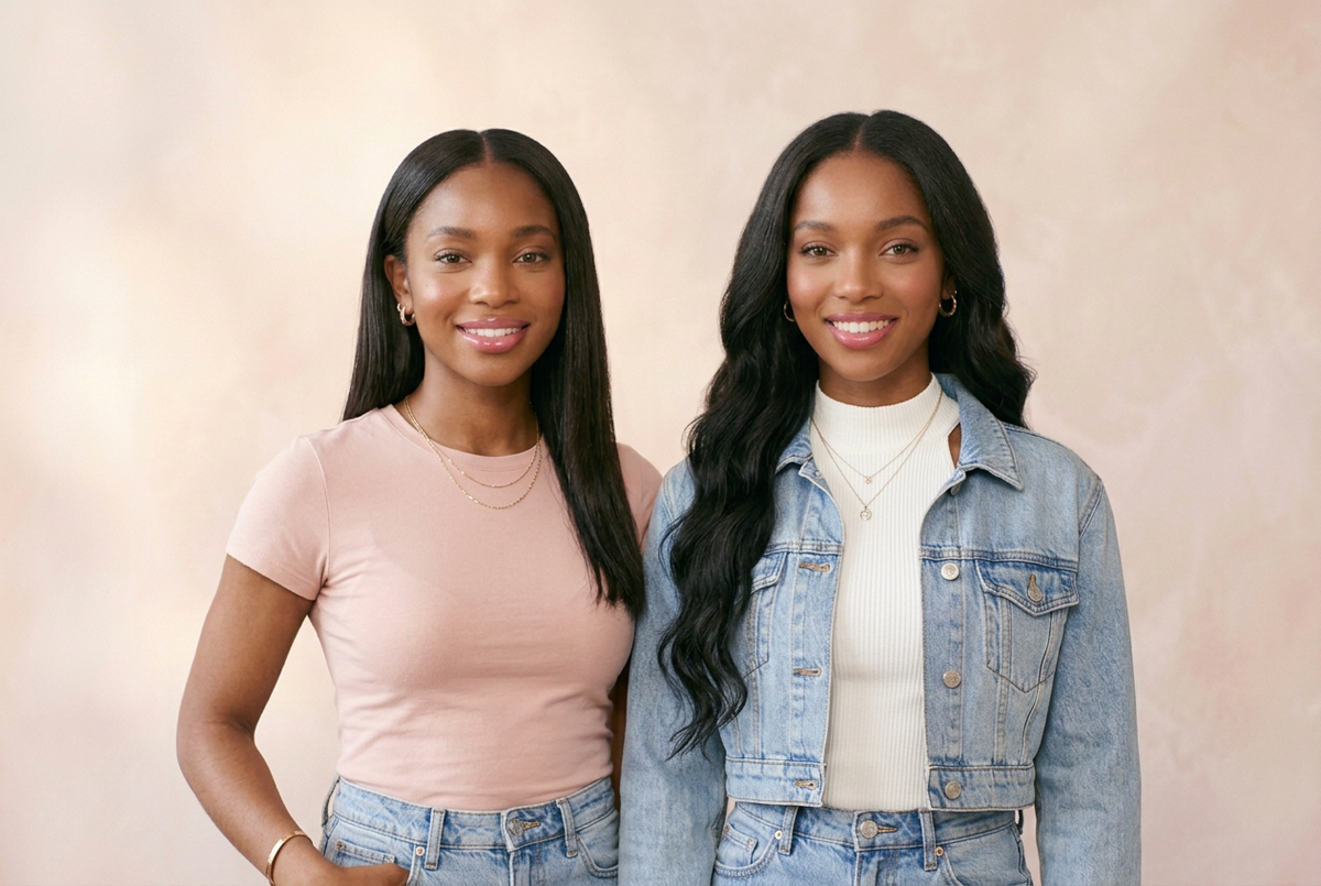 Centered GlamourMe models in youthful casual outfits