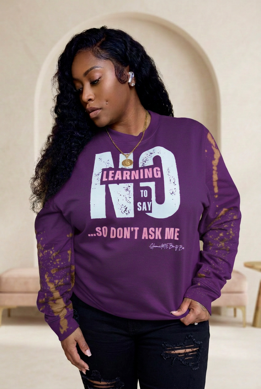 Purple sweatshirt relaunch photo